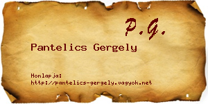 Pantelics Gergely névjegykártya